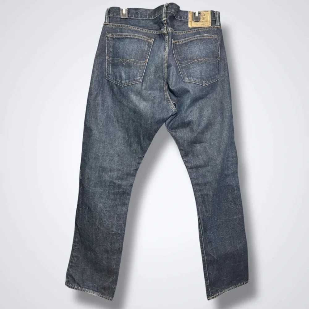Polo Ralph Lauren Jeans Mens 36 X 30 Slim Straight Blue Denim Y2K Dark Wash